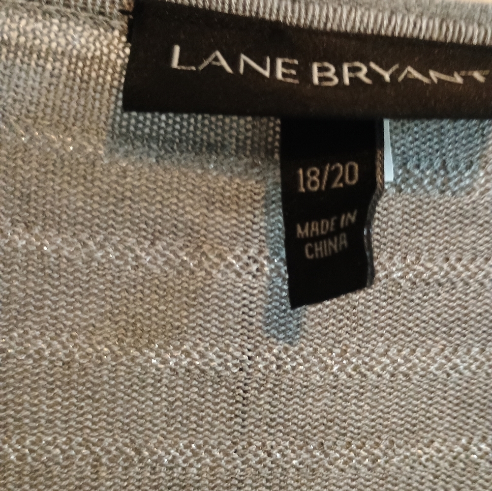 Lane Bryant‎ Women's 2XL Gray White Striped Knit Sweater Plus Size 18/20... - Picture 5 of 13
